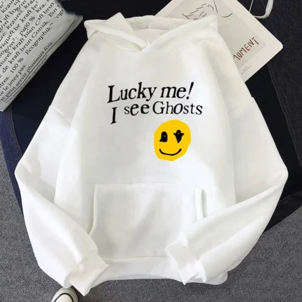 Lucky Me I See Ghosts print Hoodies